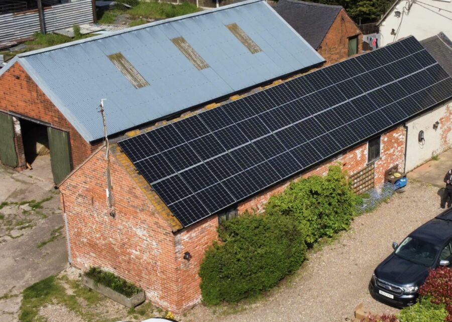 Solar Panels on Farm Building