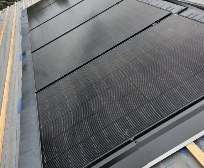 large solar panels on home